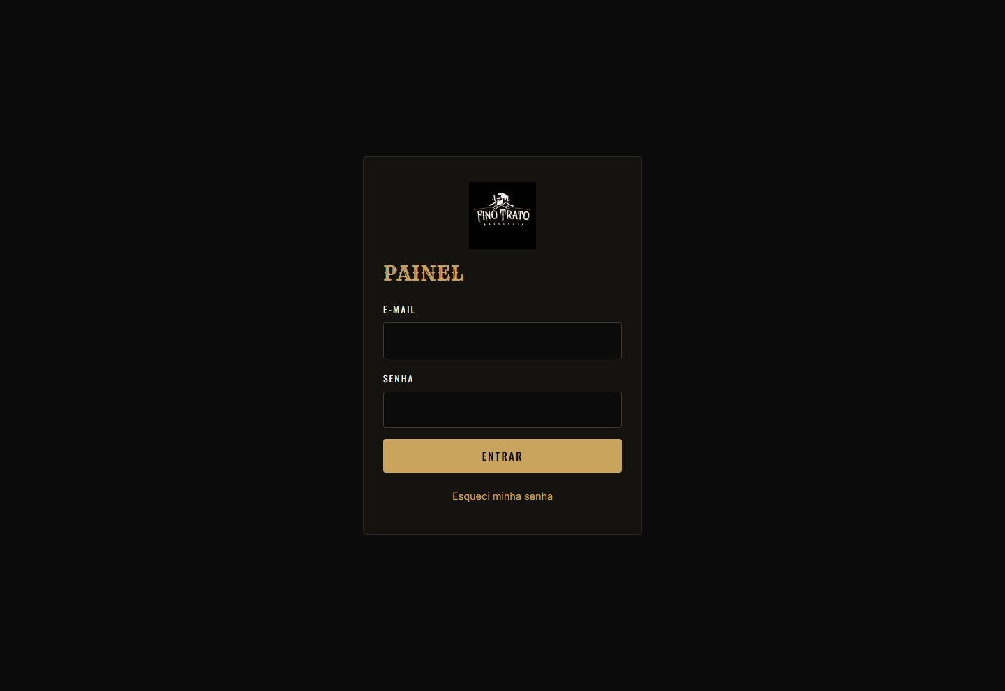 Login do painel administrativo